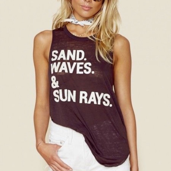 Chaser Tops - Chaser sand, waves & sun rays tank